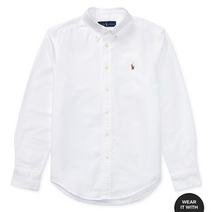RL boys white collar shirt